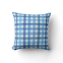 Blue Five-Color Classic Gingham Pattern Pillow 