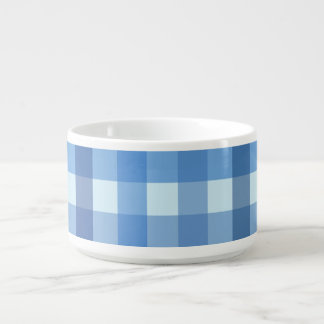 Blue Five-Color Gingham Pattern Chili Bowl 