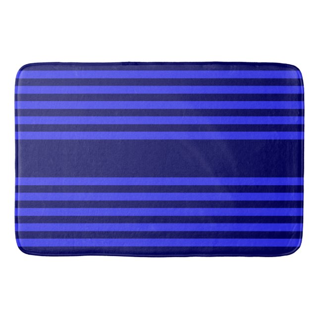 Blue five stripes pattern bath mat (Front)