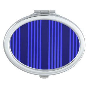 Blue five stripes pattern compact mirror