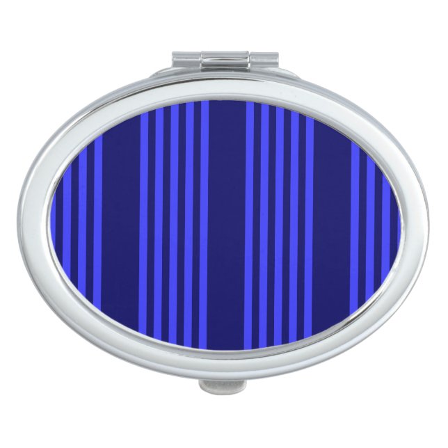 Blue five stripes pattern compact mirror (Front)