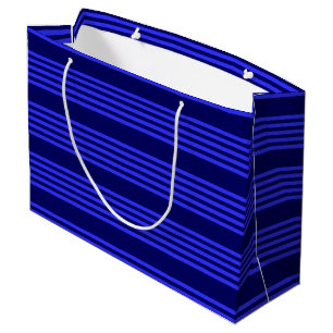 Blue five stripes pattern large gift bag