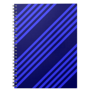 Blue five stripes pattern notebook