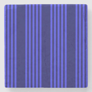 Blue five stripes pattern stone coaster