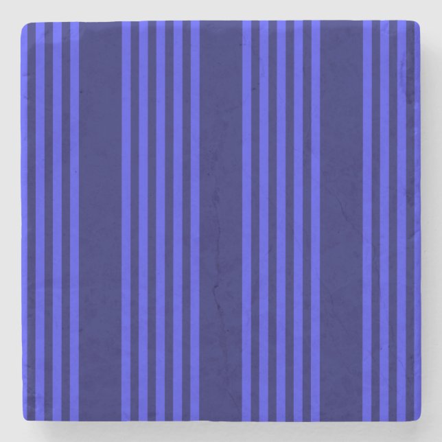 Blue five stripes pattern stone coaster (Front)