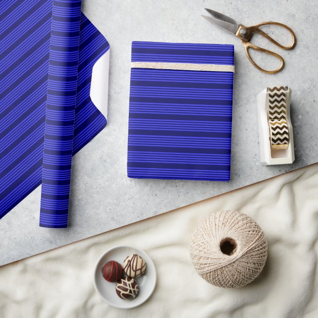 Blue five stripes pattern wrapping paper (Crafts)