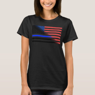 Blue Flag Color Fade Police T-Shirt