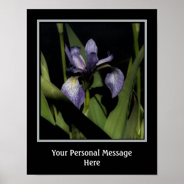 Blue Flag Iris Create Your Own Quote Poster (Front)
