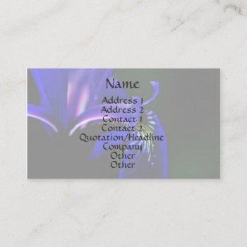 Blue Flag Iris Floral Business Card by SmilinEyesTreasures at Zazzle