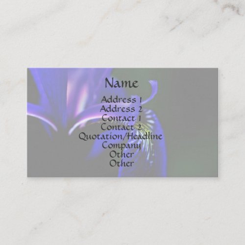 Blue Flag Iris Floral Business Card