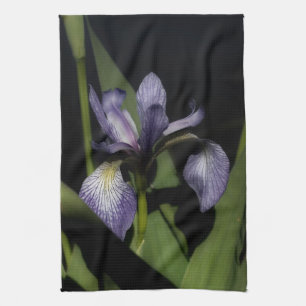 Blue Flag Iris Flower Kitchen Towel