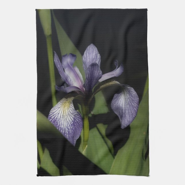 Blue Flag Iris Flower Kitchen Towel (Vertical)