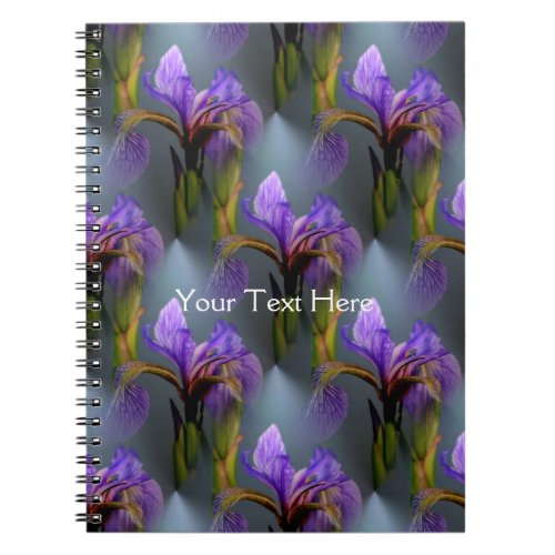 Blue Flag Iris Flower Nature Art Pattern Notebook