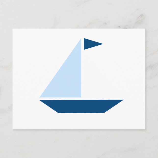 Blue Flag Sail Boat Postcard (Front)