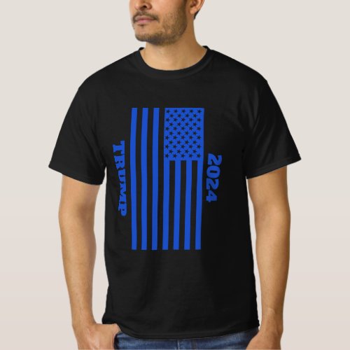 Blue Flag Trump 2024 T_Shirt