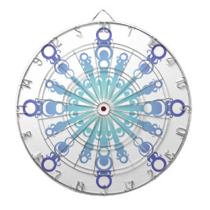 Blue Flake IV Dartboard With Darts