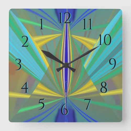 Blue Flame 2 Abstract in Blues Backward Clock