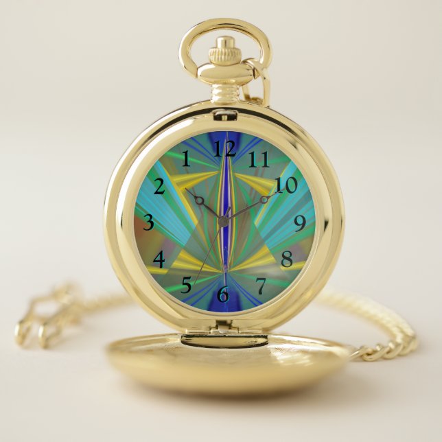 Blue Flame Backwards Pocket Watch (Inside)