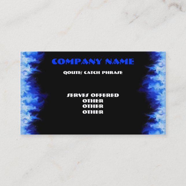 blue flame business card (Front)