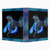 Blue Flame Fire Dragon Scales 3 Ring Binder | Zazzle