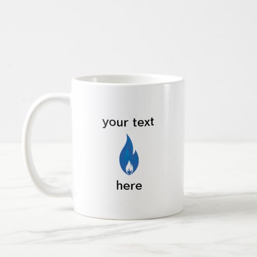 Blue Flame  Fire  Smoke Editable Text Both Sides Coffee Mug