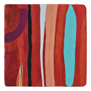 Blue Flame Marble Trivet