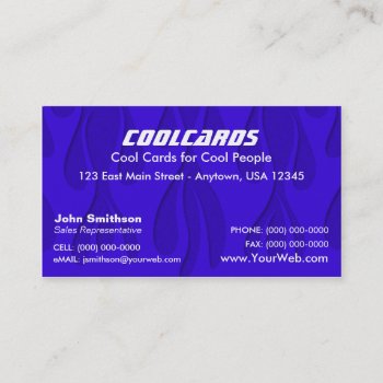 Blue Flames Business Card by coolcards_biz at Zazzle
