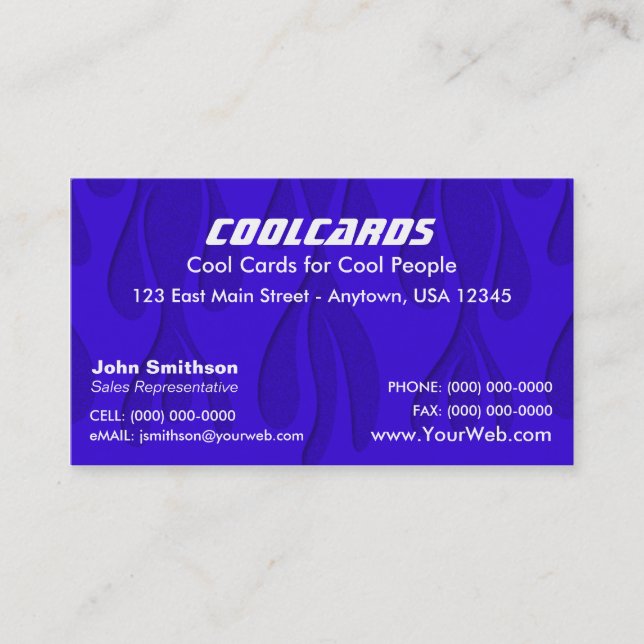 Blue Flames Business Card (Front)
