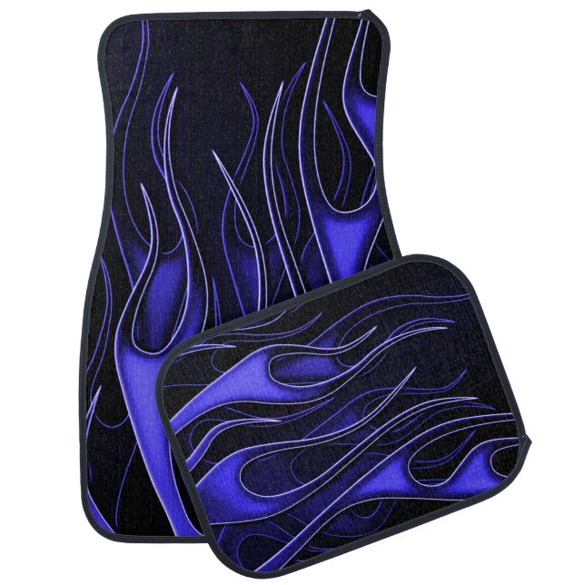 Blue Flames Car Floor Mat (Set)