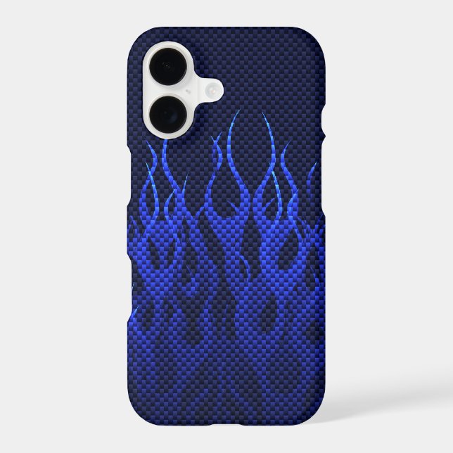 Blue Flames Decor on a Case-Mate iPhone Case (Back)