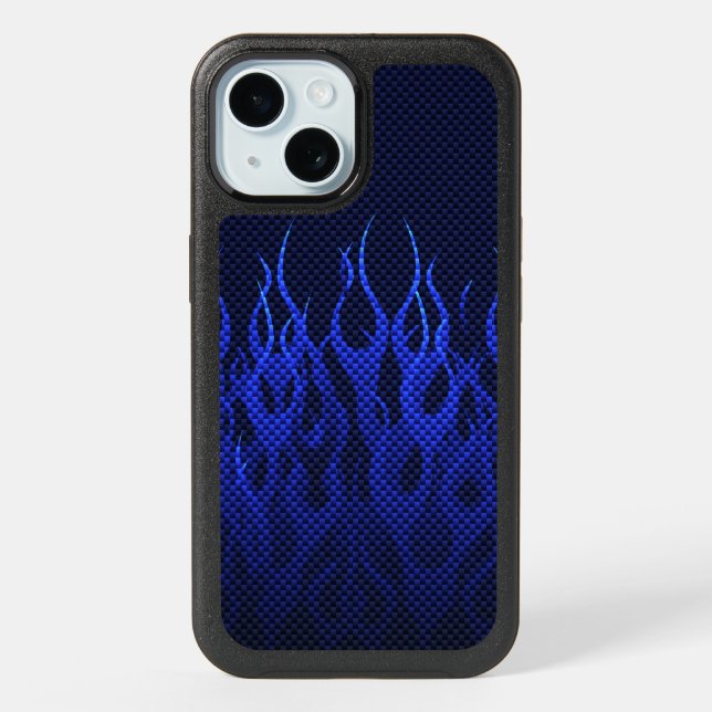 Blue Flames Decor on a iPhone 15 Case (Back)
