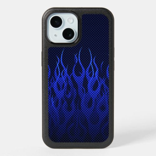 Blue Flames Decor on a iPhone 15 Case