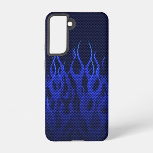 Blue Flames Decor on a Samsung Galaxy S21 Case