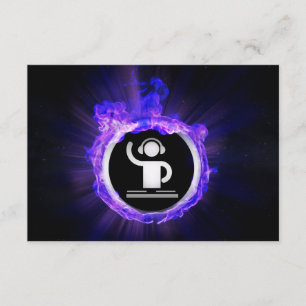 blue flames DJ icon laser light party Invitation