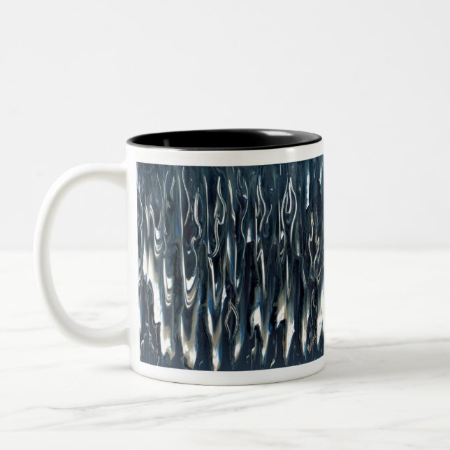 Blue Flames Rising Two-Tone Coffee Mug (Left)