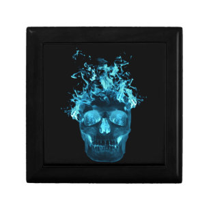 Blue Flaming Skull Gift Box