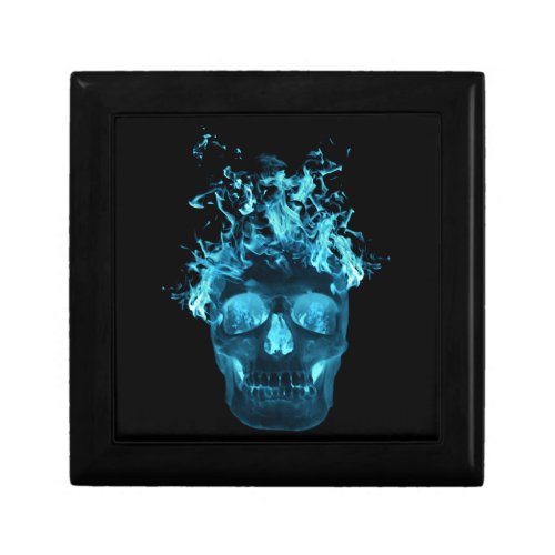 Blue Flaming Skull Gift Box