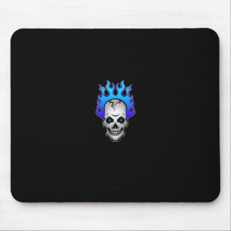 blue-flaming-skull-mousepad mouse pad
