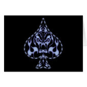 Blue Flaming Spade Skull (Front Horizontal)