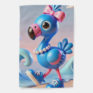 Blue Flamingo 2 Garden Flag