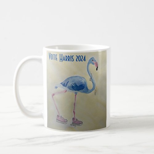 Blue Flamingo with Pearls mug