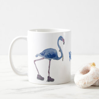 Blue FLAmingo with Pearls mug. Vote Harris 2024 Coffee Mug