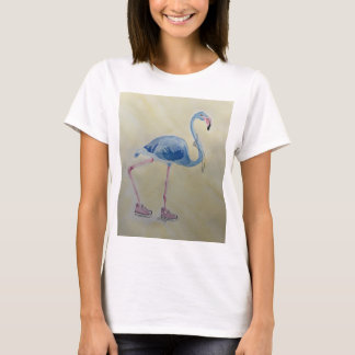 Blue Flamingo with Pearls t-shirt