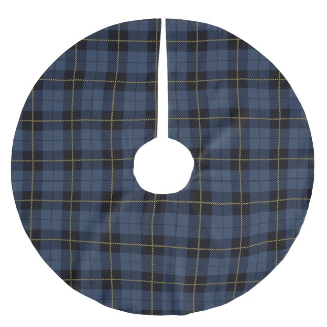 Blue Flannel Pattern Brushed Polyester Tree Skirt (Front)