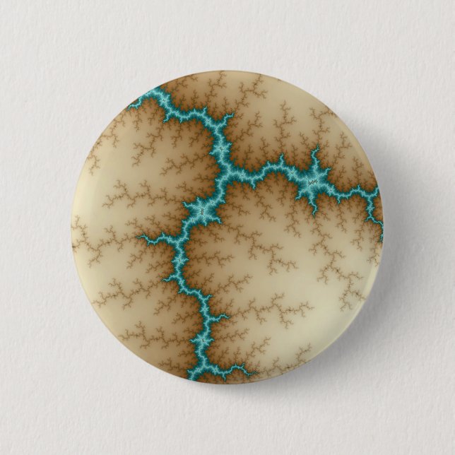 Blue Flash - Fractal Pinback Button (Front)