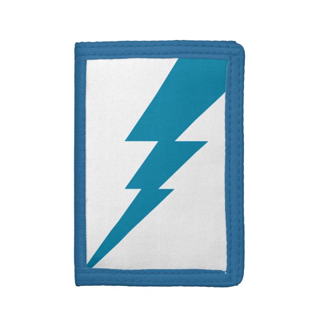 Blue Flash Lightning Bolt Tri-fold Wallet (Front Vertical)