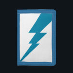 Blue Flash Lightning Bolt Trifold Wallet<br><div class="desc">Simple blue lightning bolt geometric vector on white background.
Give a flashy look to your life!</div>