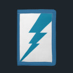 Blue Flash Lightning Bolt Trifold Wallet<br><div class="desc">Simple blue lightning bolt geometric vector on white background.
Give a flashy look to your life!</div>