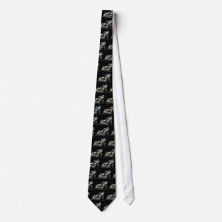 Blue Flat Track & Speedway Motorcycle Racer Neck Tie