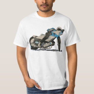 Blue Flat Track & Speedway Motorcycle Racer T-Shirt